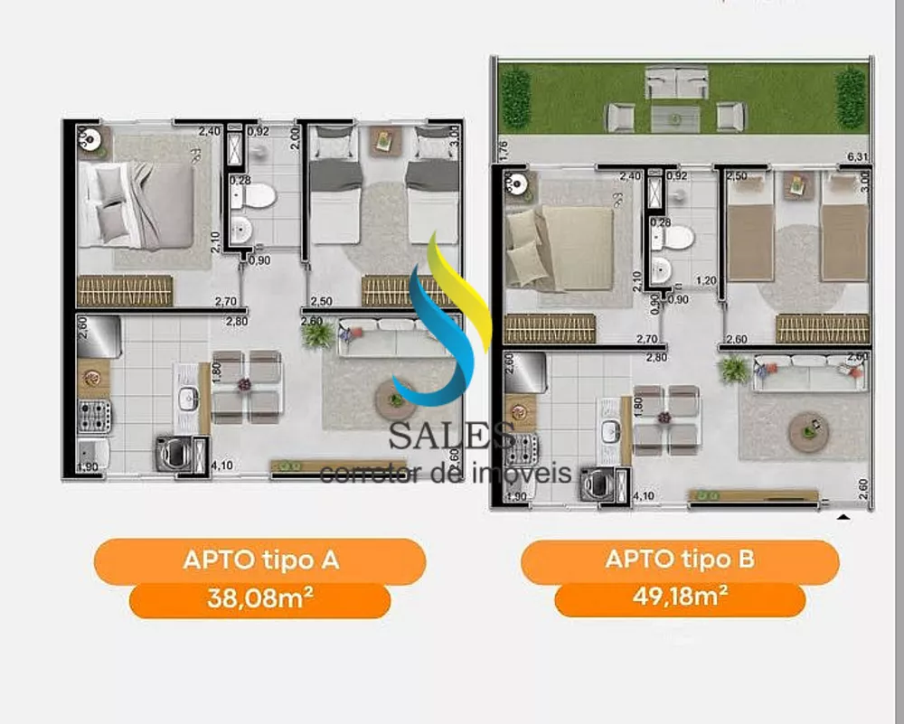 Apartamento, 2 quartos, 38 m² - Foto 1