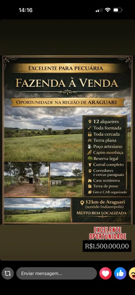 Fazenda, 58 hectares - Foto 1
