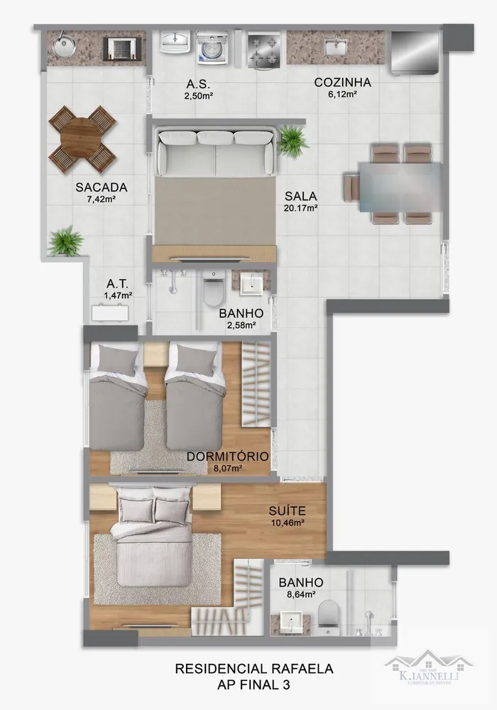 Apartamento, 2 quartos, 70 m² - Foto 1