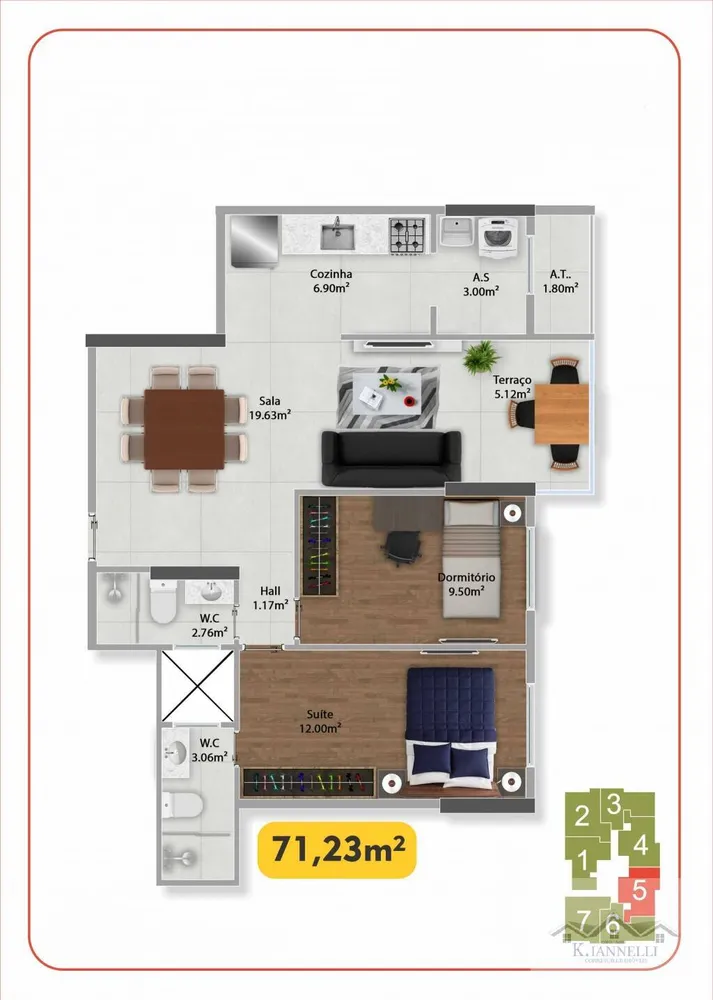Apartamento, 2 quartos, 66 m² - Foto 3