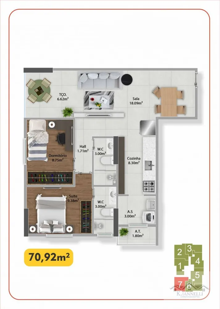 Apartamento, 2 quartos, 66 m² - Foto 2