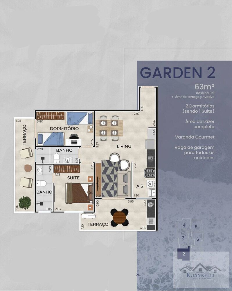 Apartamento, 2 quartos, 64 m² - Foto 1