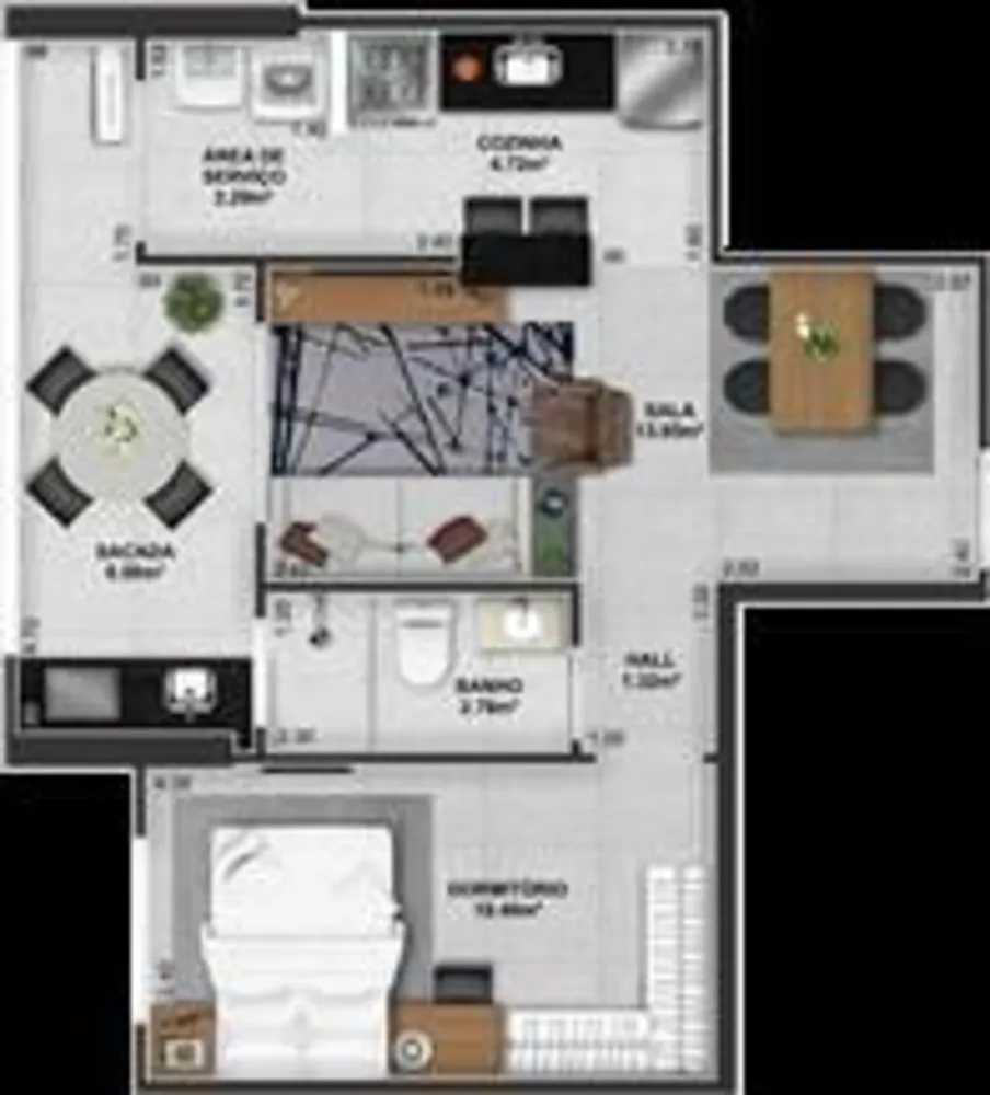Apartamento, 1 quarto, 51 m² - Foto 3