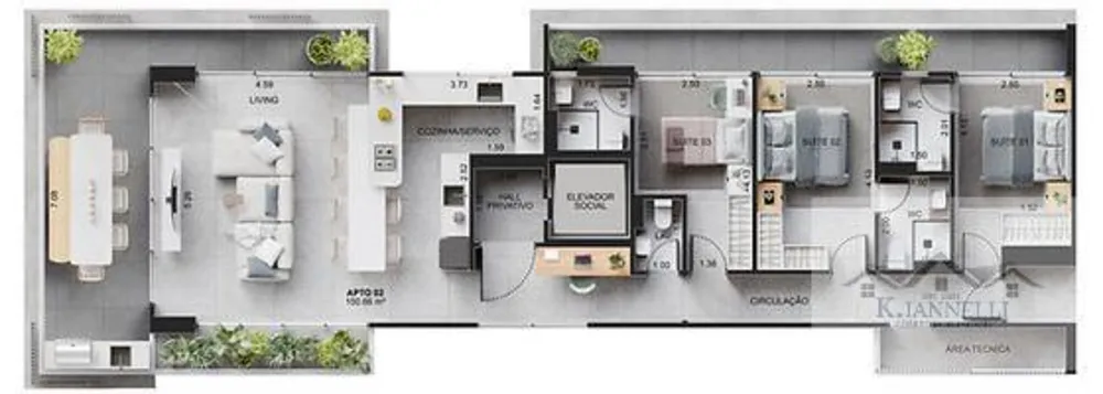 Apartamento, 3 quartos, 150 m² - Foto 3