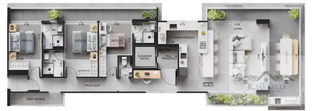 Apartamento, 3 quartos, 150 m² - Foto 2