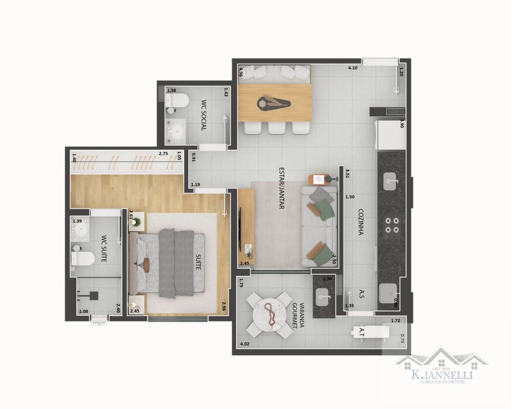 Apartamento, 2 quartos, 70 m² - Foto 2
