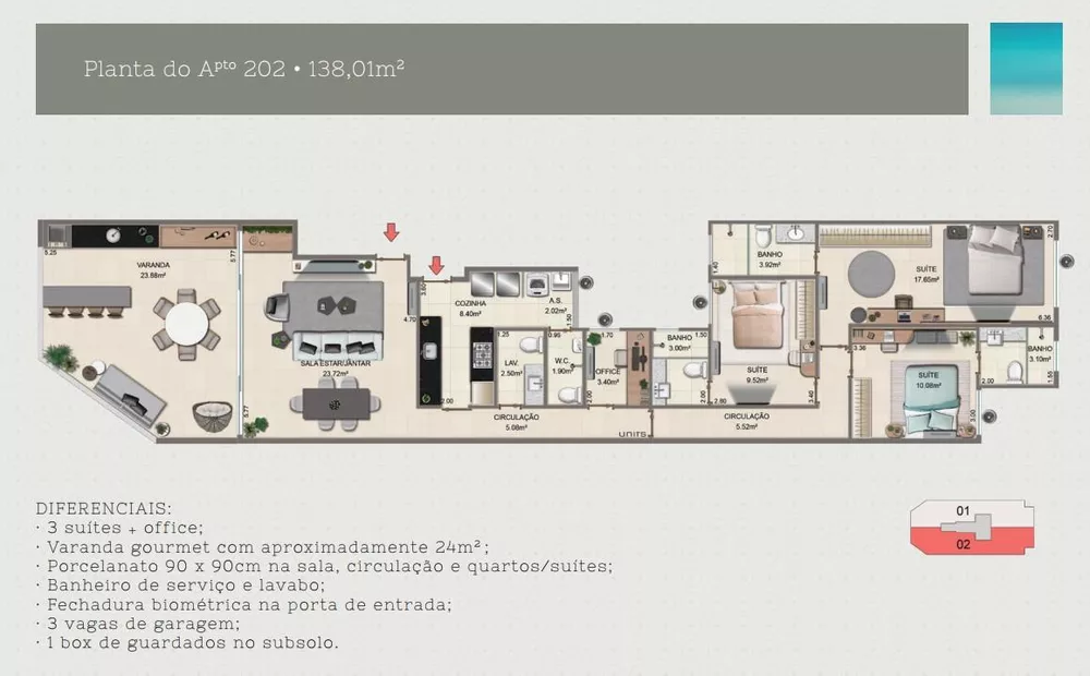 Apartamento à venda com 3 quartos, 137m² - Foto 18