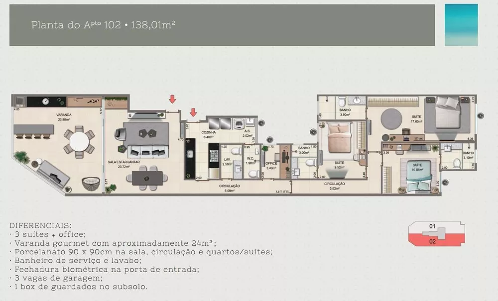 Apartamento à venda com 3 quartos, 137m² - Foto 17