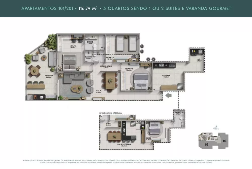 Apartamento, 3 quartos, 116 m² - Foto 11