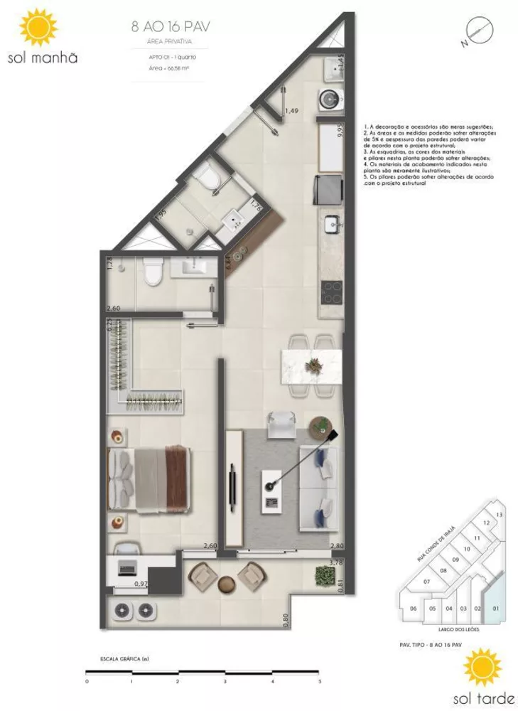 Flat/Apart Hotel, 1 quarto, 48 m² - Foto 33