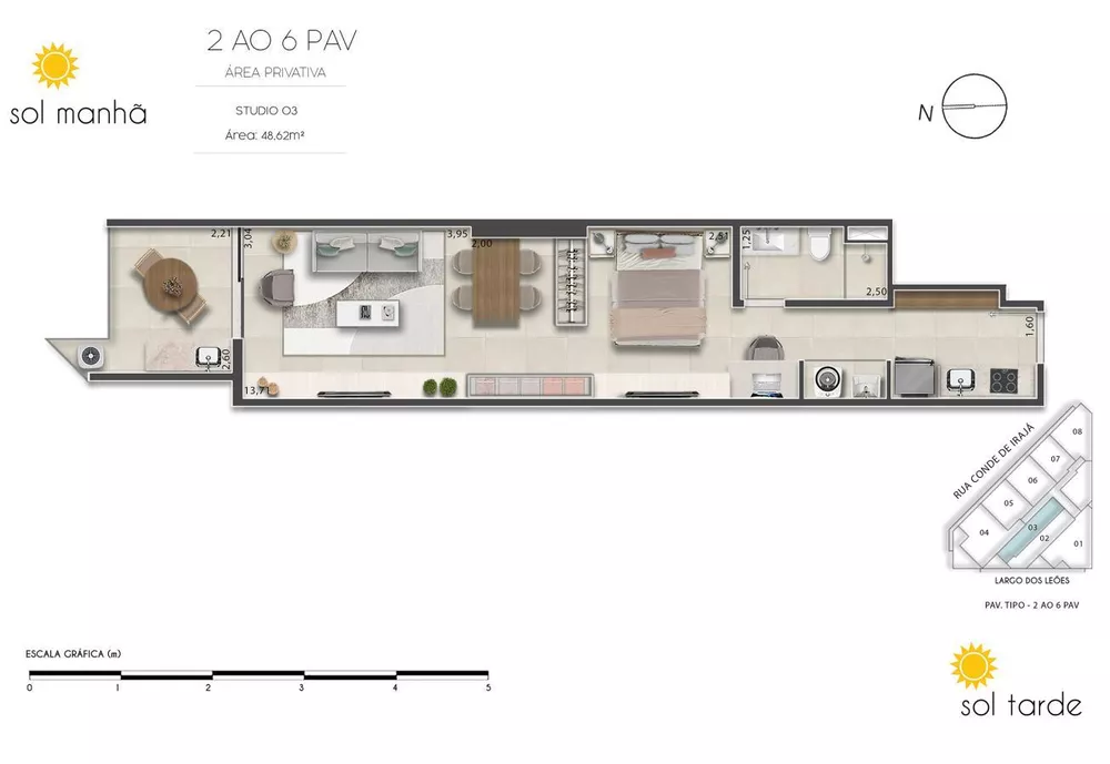 Flat/Apart Hotel, 1 quarto, 48 m² - Foto 48