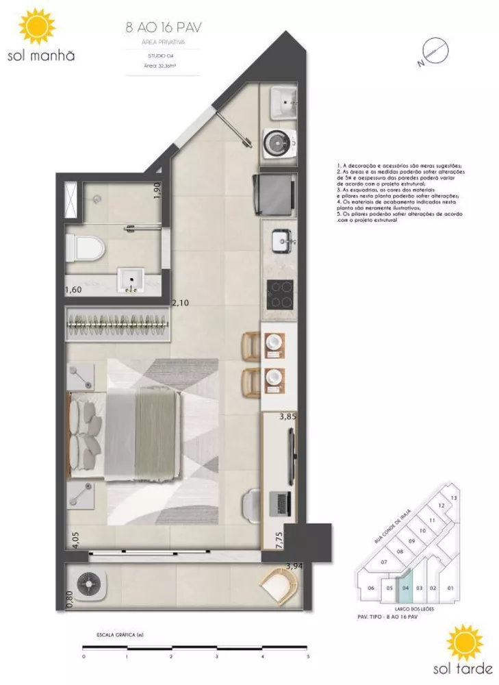 Flat/Apart Hotel, 1 quarto, 48 m² - Foto 36