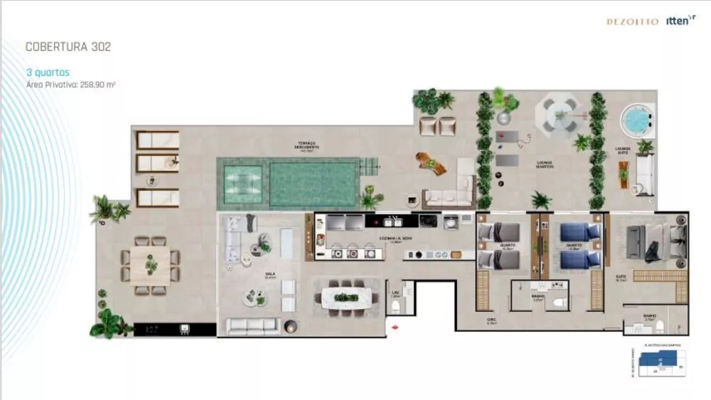 Cobertura, 3 quartos, 258 m² - Foto 5
