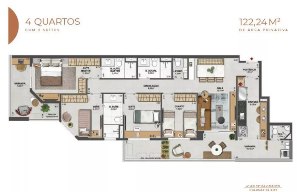 Apartamento, 4 quartos, 124 m² - Foto 33