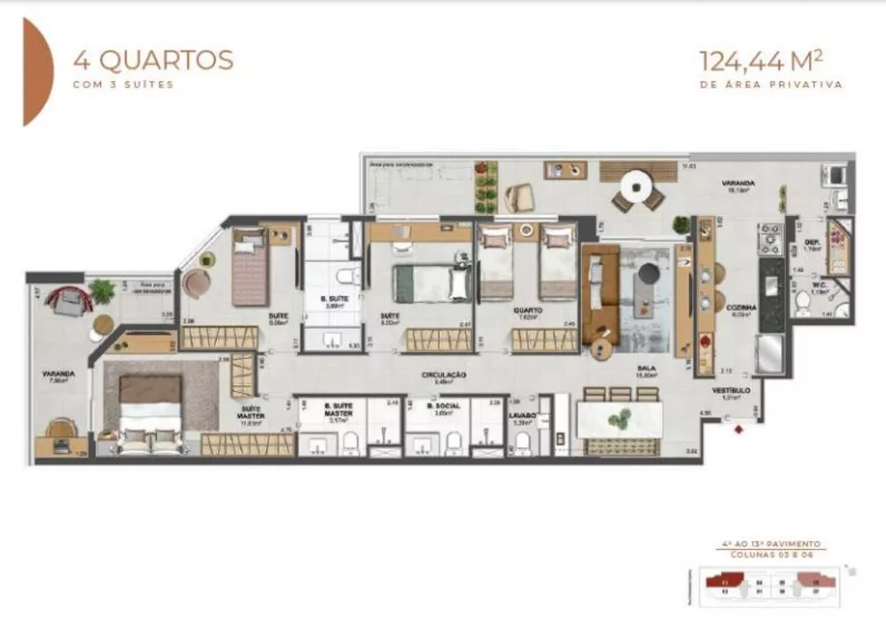 Apartamento, 4 quartos, 124 m² - Foto 34