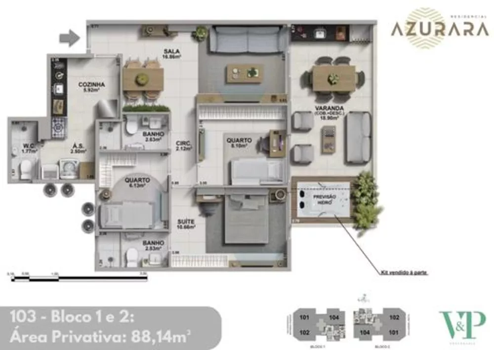 Cobertura, 3 quartos, 168 m² - Foto 13