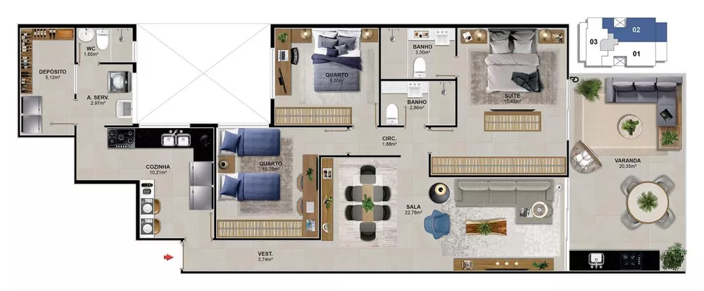 Apartamento, 2 quartos, 120 m² - Foto 5