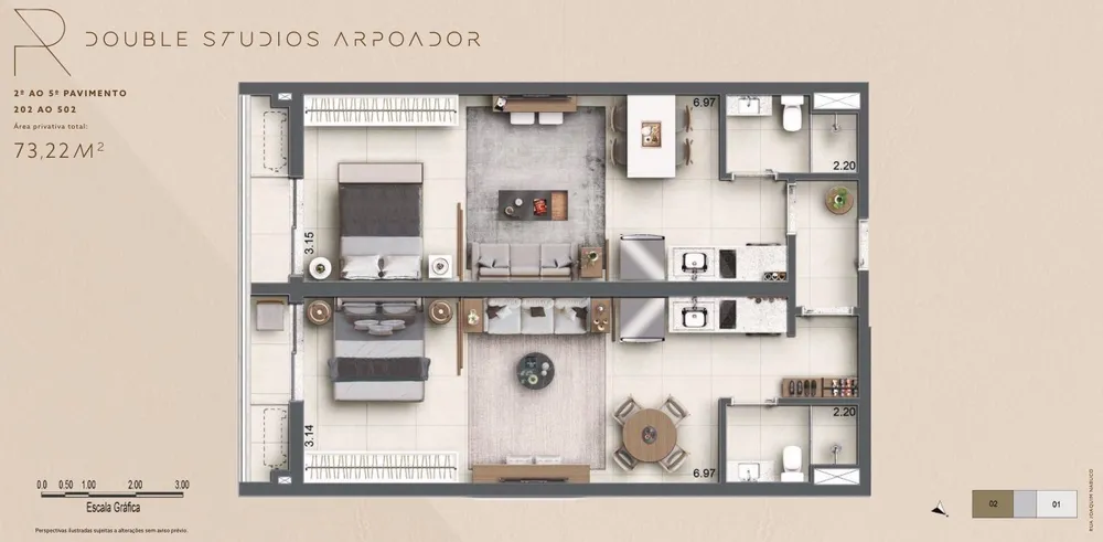 Apartamento, 2 quartos, 73 m² - Foto 1