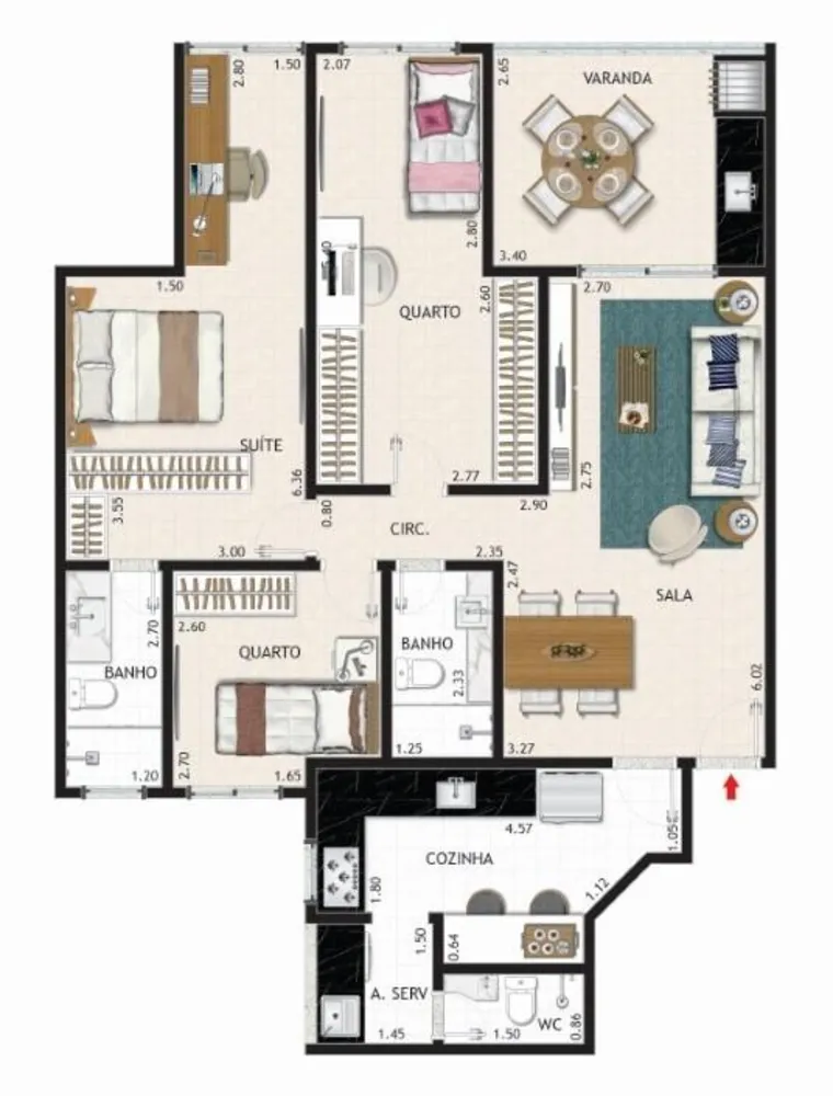 Apartamento, 3 quartos, 89 m² - Foto 3