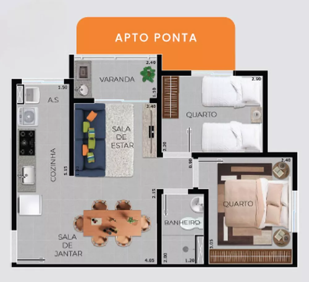 Apartamento, 2 quartos, 43 m² - Foto 14