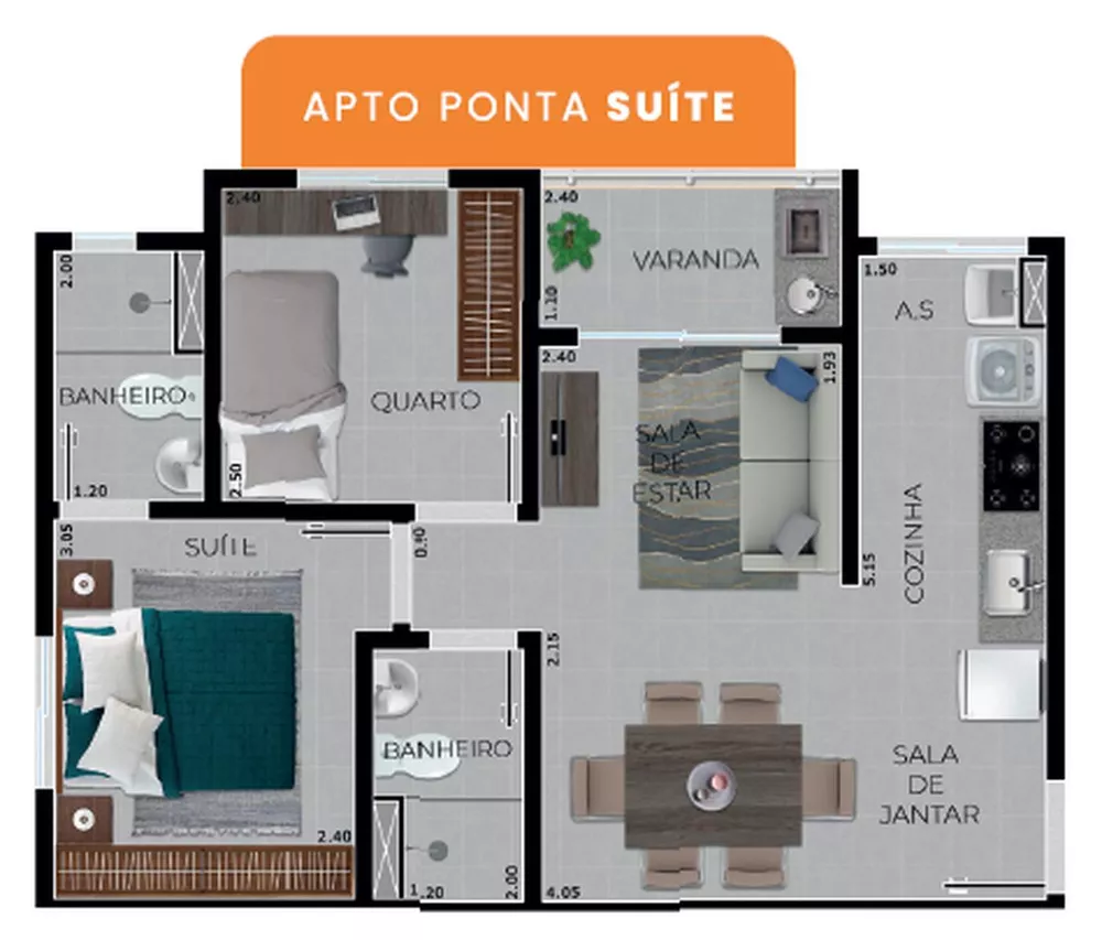 Apartamento, 2 quartos, 43 m² - Foto 6