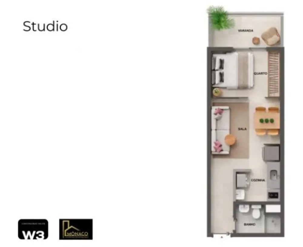 Apartamento, 1 quarto, 34 m² - Foto 2