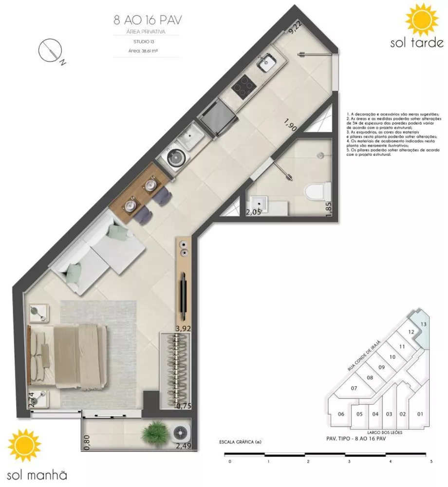 Flat/Apart Hotel, 1 quarto, 48 m² - Foto 37