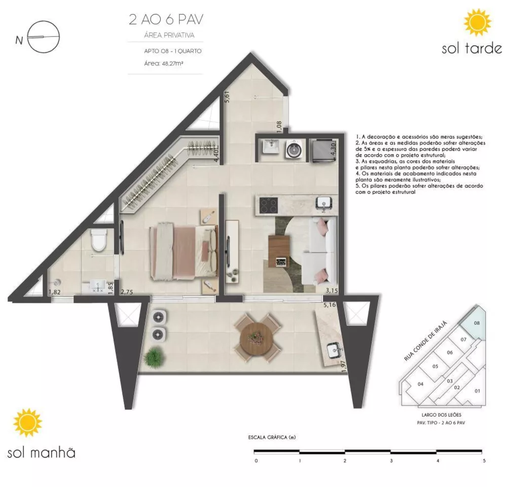 Flat/Apart Hotel, 1 quarto, 48 m² - Foto 45
