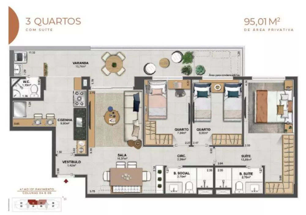 Apartamento, 3 quartos, 124 m² - Foto 13