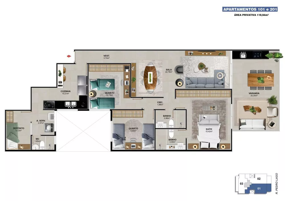Cobertura, 3 quartos, 173 m² - Foto 6