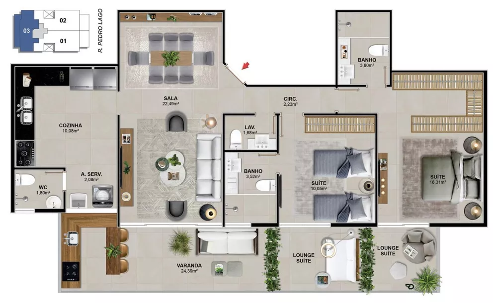 Cobertura, 3 quartos, 173 m² - Foto 17