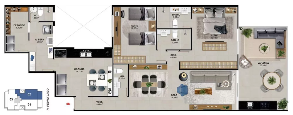 Cobertura, 3 quartos, 173 m² - Foto 16