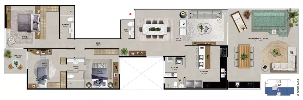 Cobertura, 3 quartos, 173 m² - Foto 13