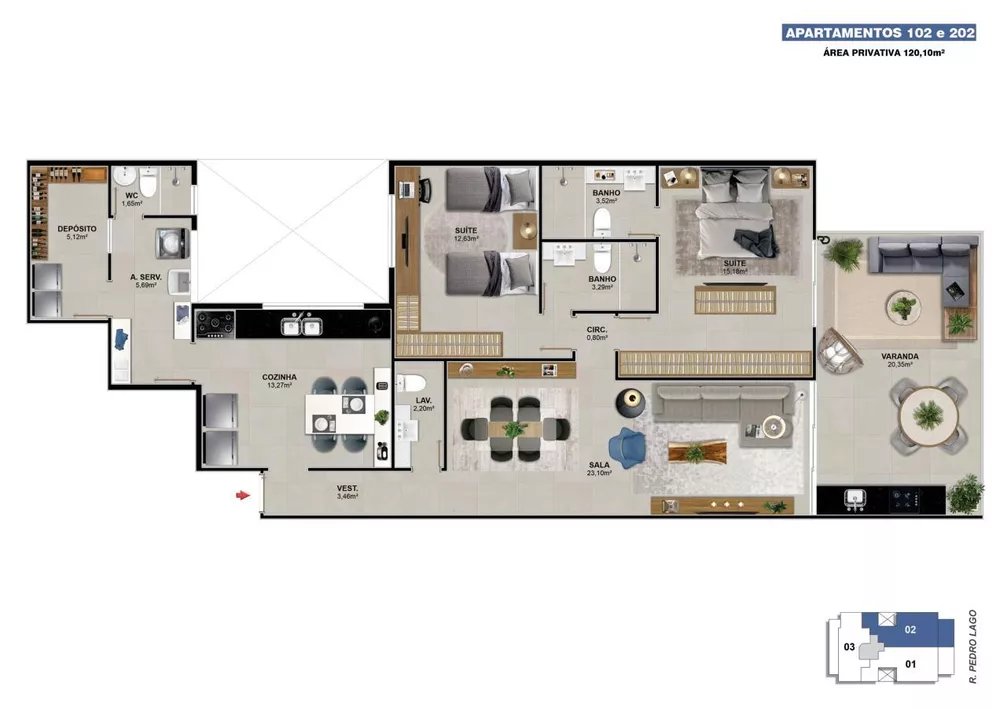 Cobertura, 3 quartos, 173 m² - Foto 7