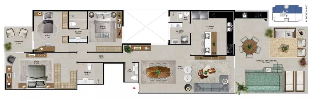 Cobertura, 3 quartos, 173 m² - Foto 14