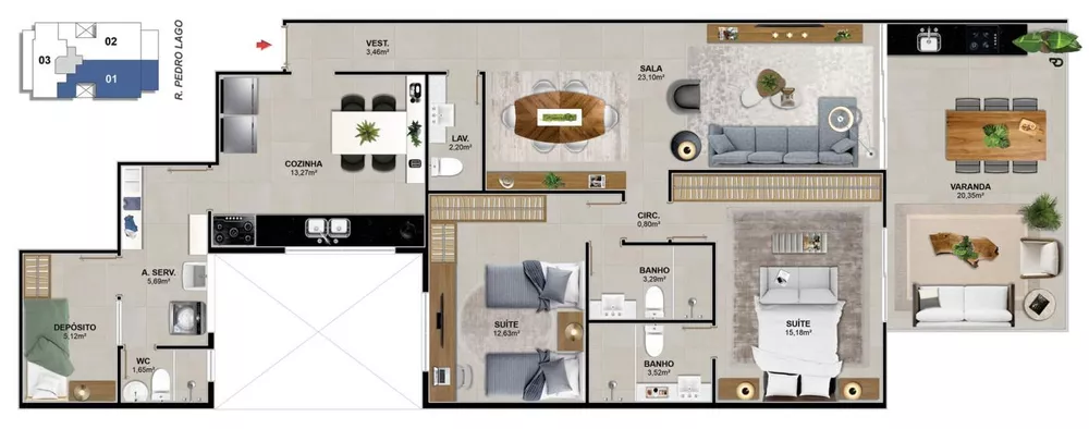 Cobertura, 3 quartos, 173 m² - Foto 15