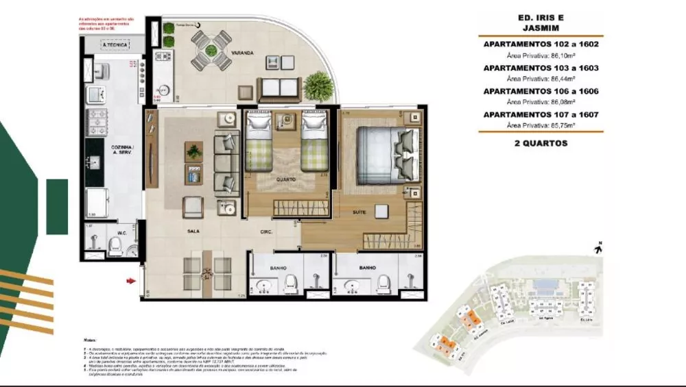 Apartamento, 2 quartos, 88 m² - Foto 3