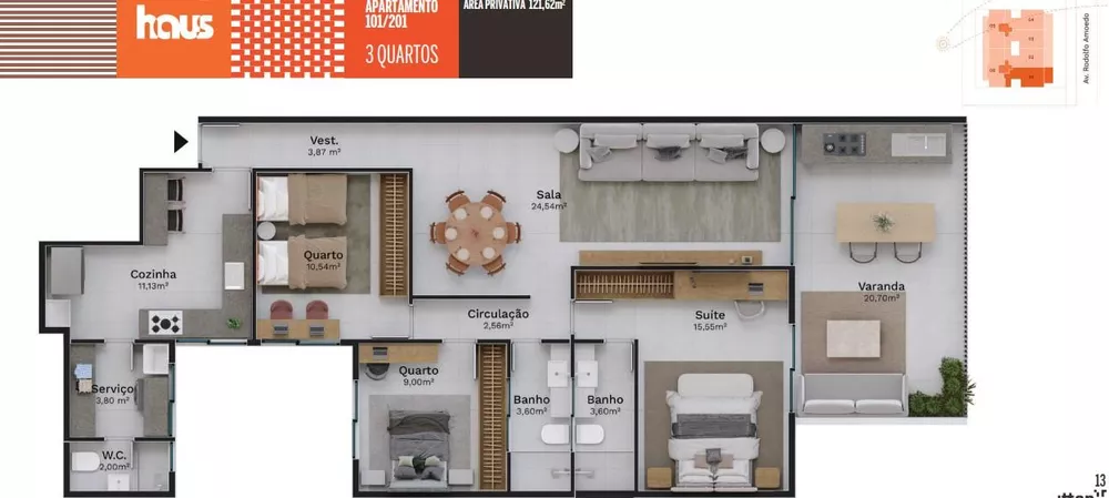 Apartamento, 3 quartos, 121 m² - Foto 5