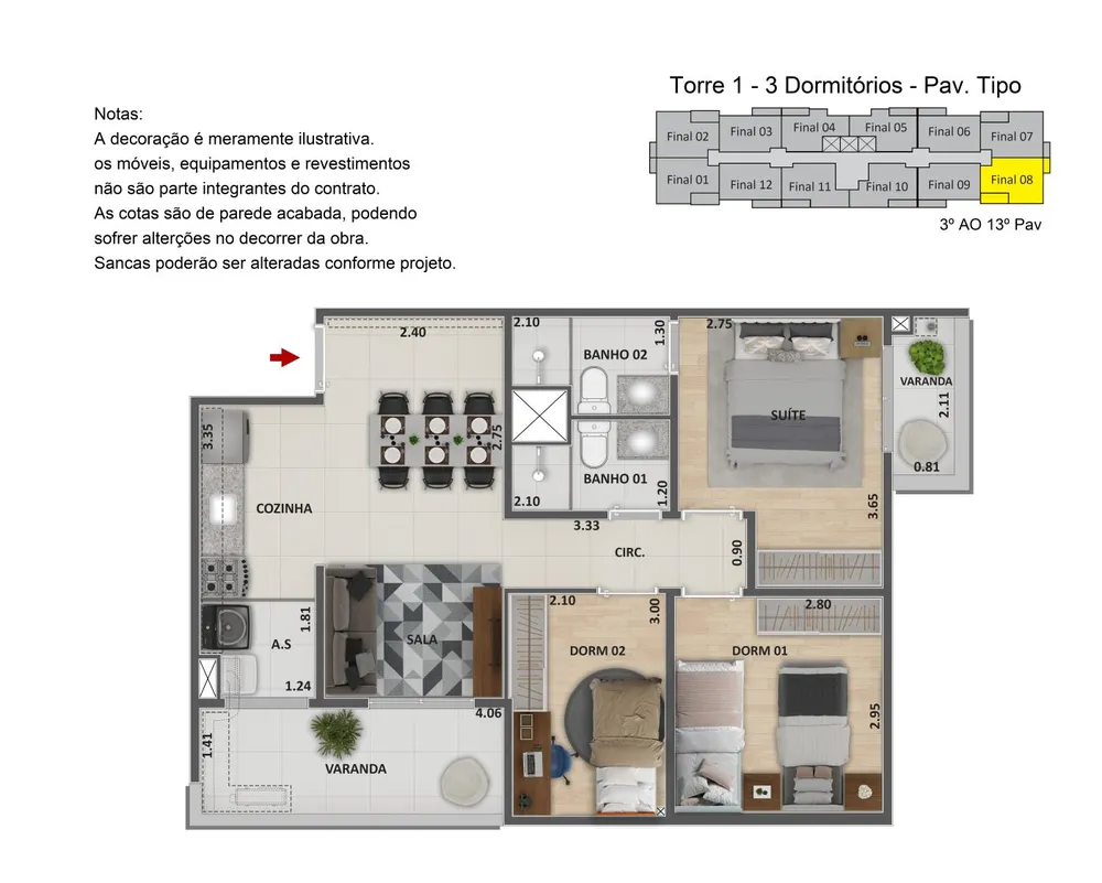 Apartamento, 3 quartos, 67 m² - Foto 46