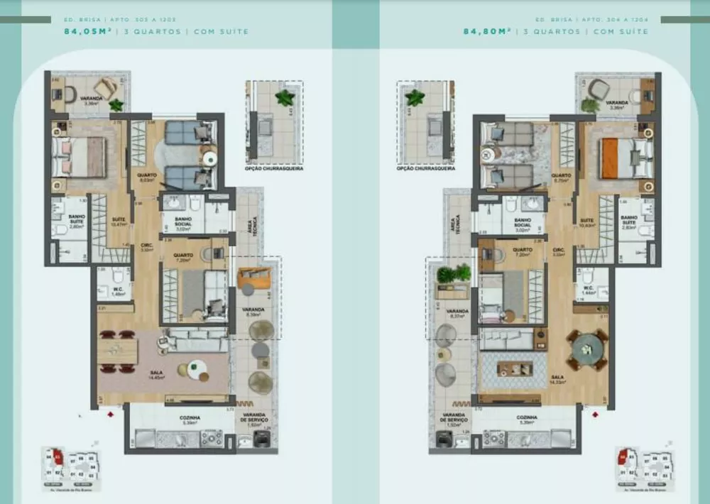 Apartamento, 3 quartos, 84 m² - Foto 3