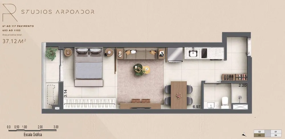 Apartamento, 1 quarto, 37 m² - Foto 21