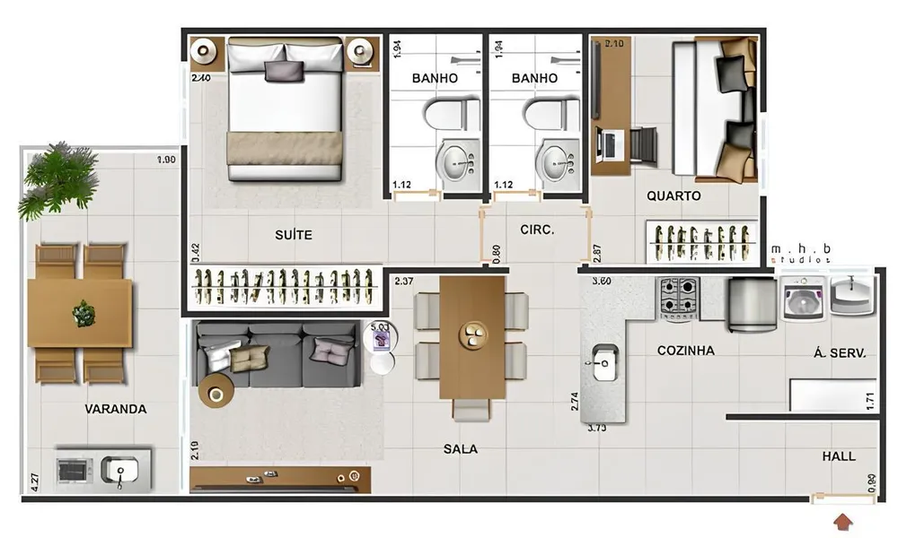 Apartamento, 2 quartos, 54 m² - Foto 12
