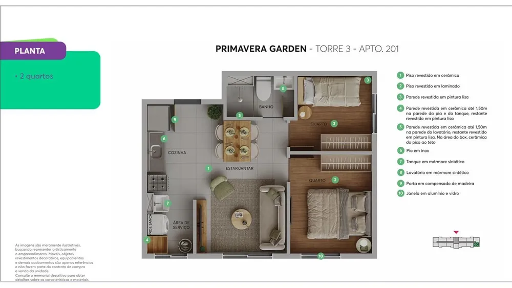 Apartamento, 2 quartos, 35 m² - Foto 8