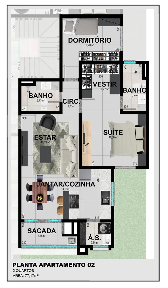 Apartamento, 2 quartos, 89 m² - Foto 1
