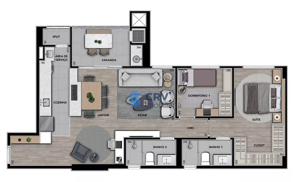 Apartamento à venda com 3 quartos, 84m² - Foto 1