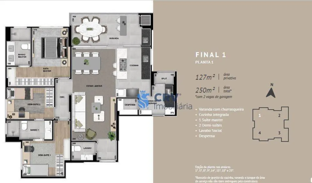 Apartamento, 3 quartos, 137 m² - Foto 1