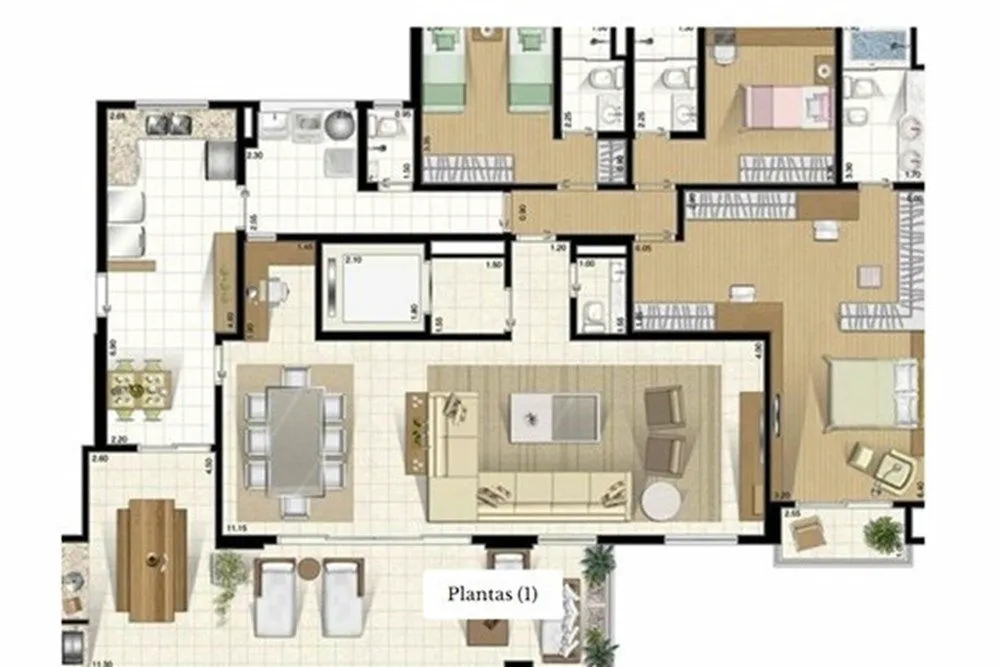 Apartamento, 3 quartos, 204 m² - Foto 1