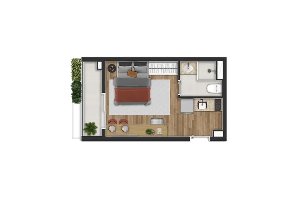 Apartamento, 1 quarto, 23 m² - Foto 1