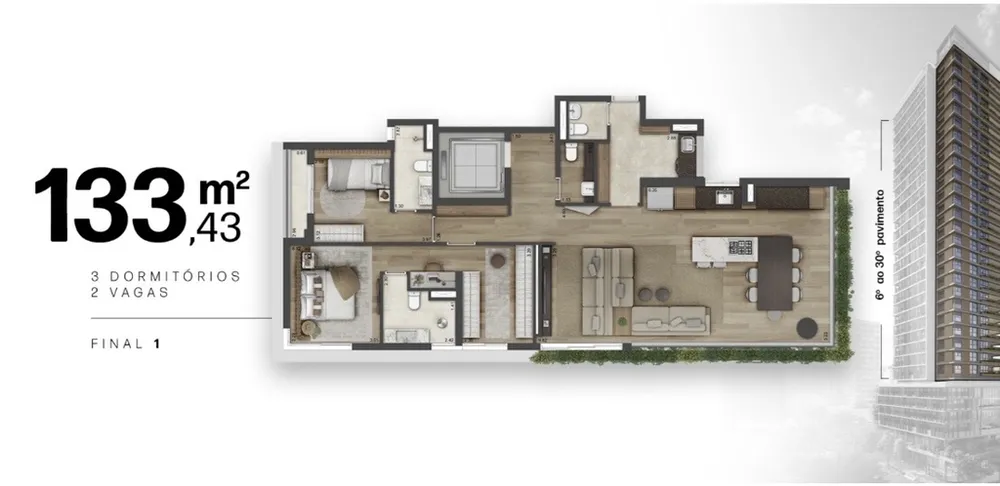 Apartamento, 1 quarto, 38 m² - Foto 2