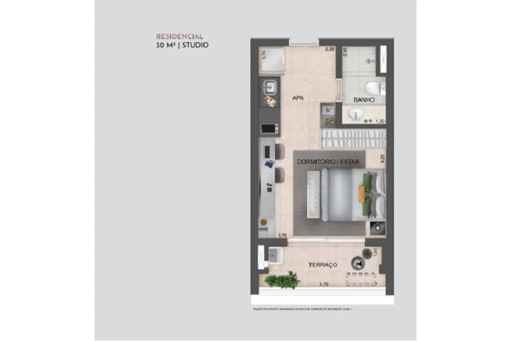 Apartamento, 1 quarto, 30 m² - Foto 3